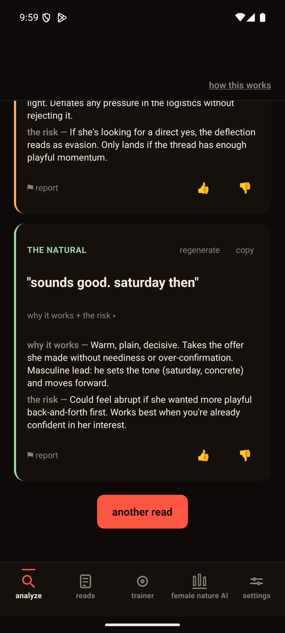 one of the coach cards in nonchalant: the suggested line, why it works, and its honest risk
